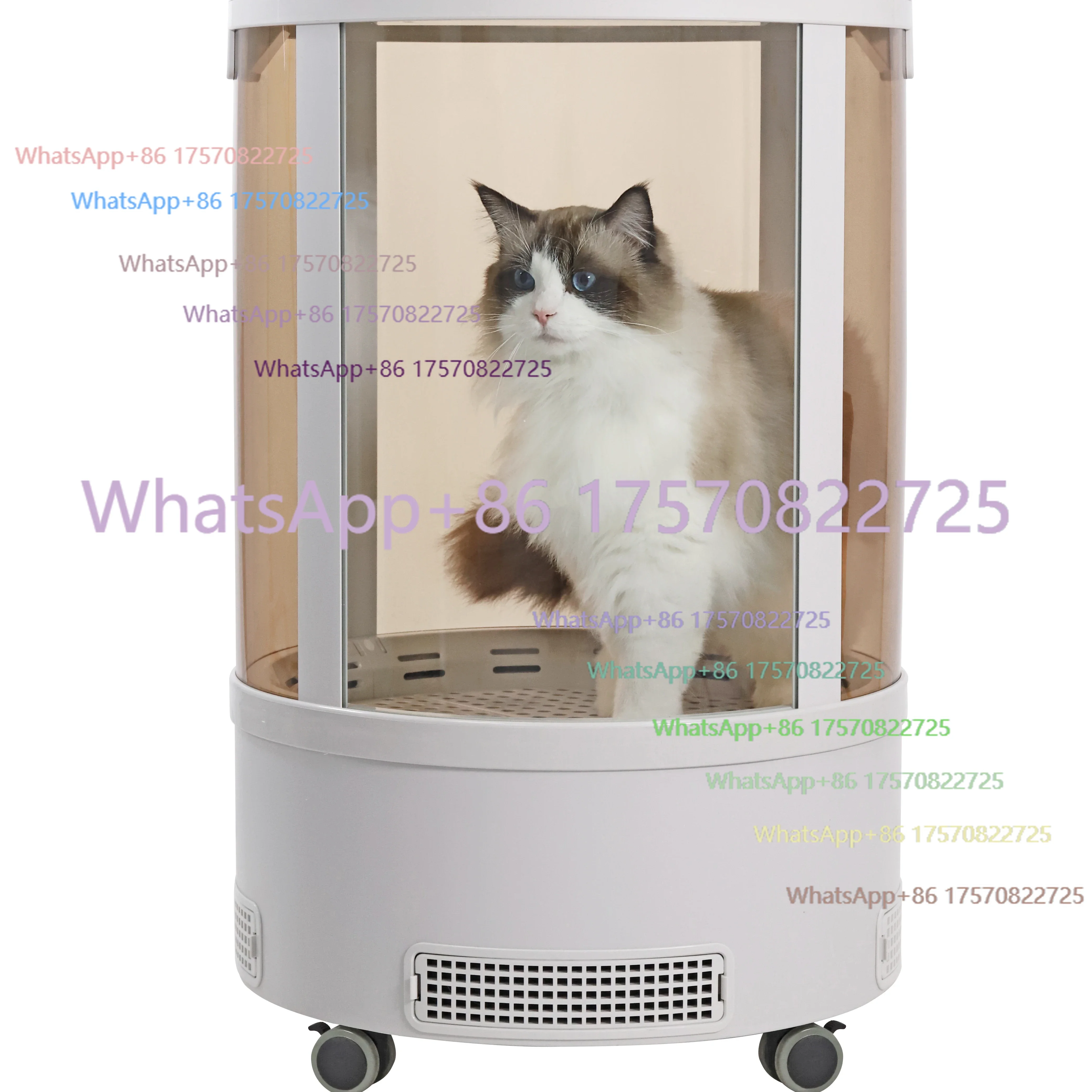 

TD-909R Cat Pet Drying Cabinet - Round for small animals Aesthetic design pet cylinder cabinet hair dryer