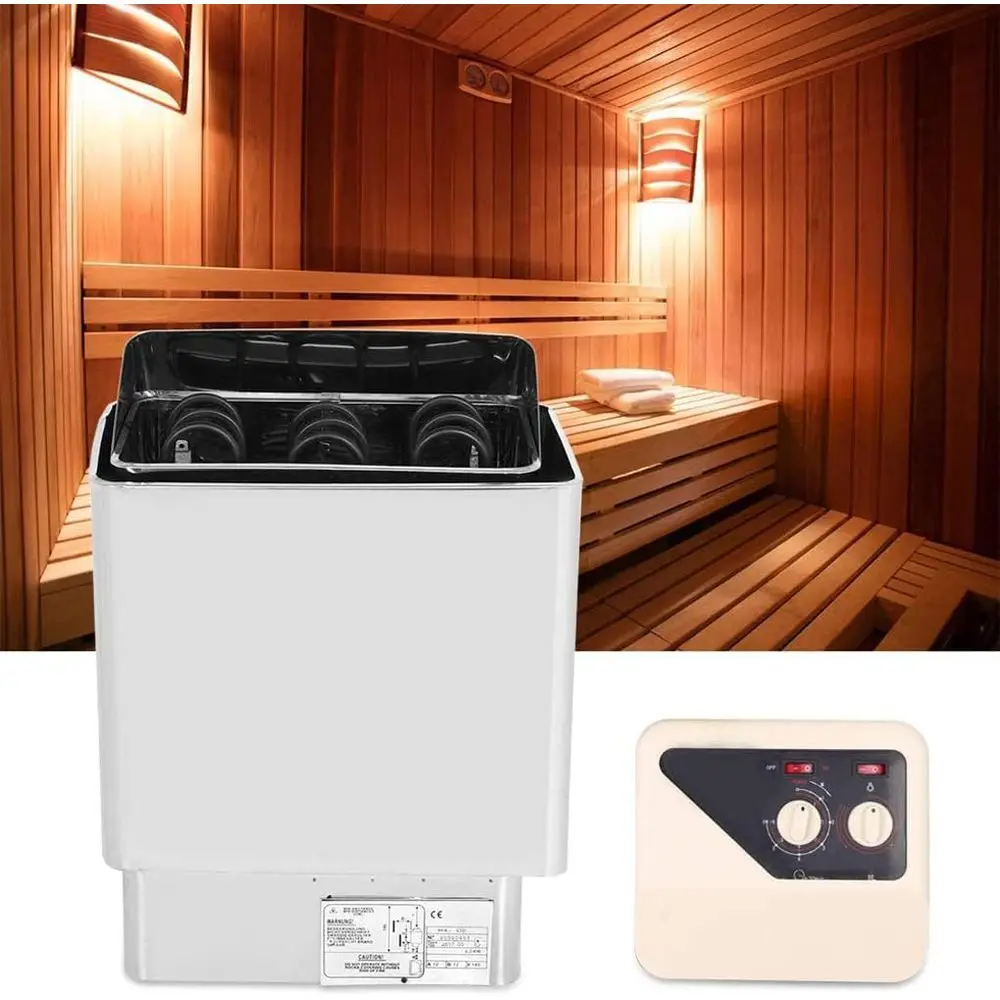 

Home Electric Sauna Heater - Stainless Steel, 3KW Digital Controller, Compact Sweat Room Stove