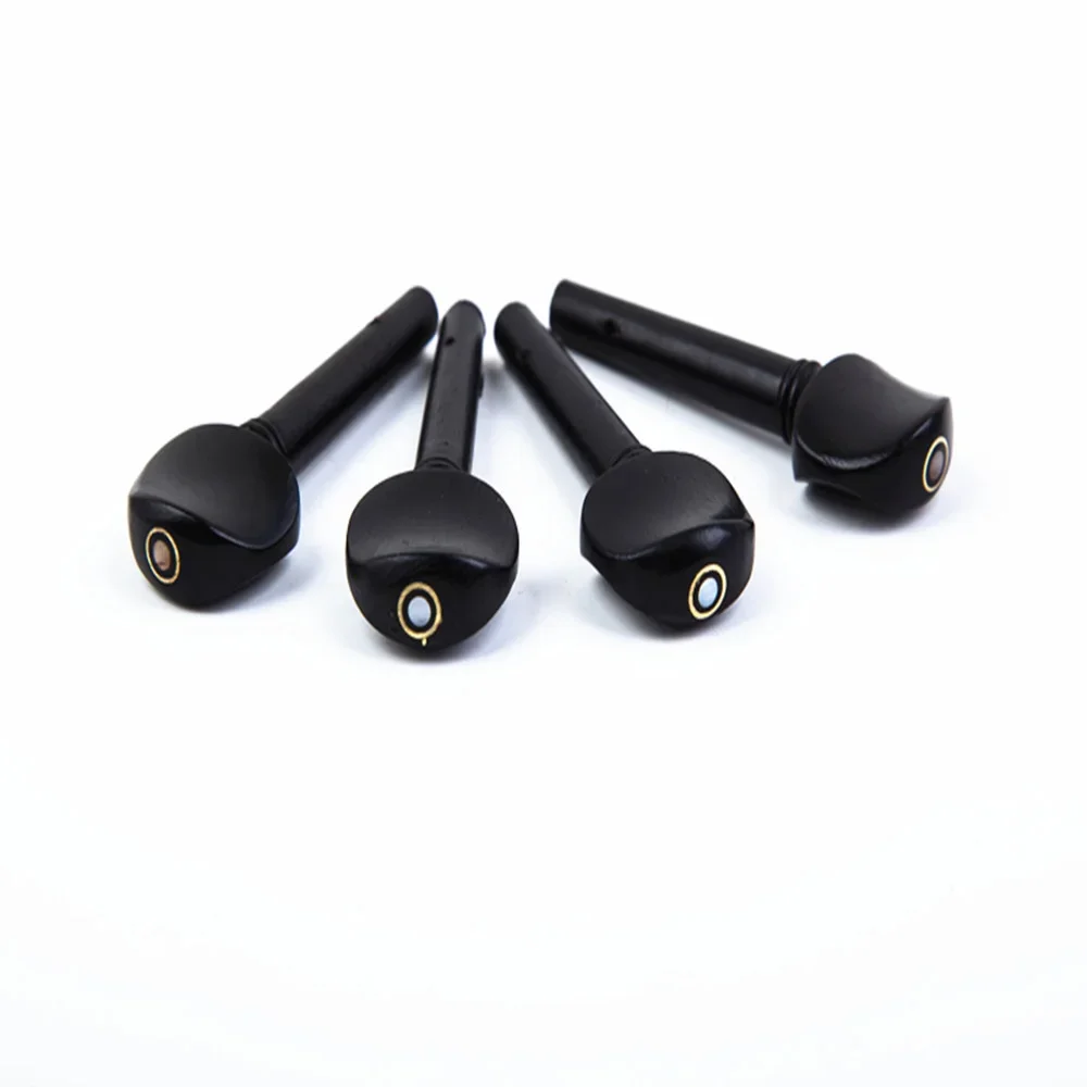 4Pcs 4/4 3/4 1/4 1/2 1/8 Violin Pegs Violin Ebony Tuning Pegs Replacement Parts Stringed Instrument Violin Accessories