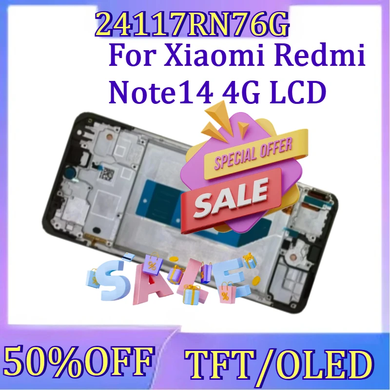 

For Xiaomi Redmi Note14 4G LCD 24117RN76G Display Screen Touch Panel Digitizer Replacement Parts New TFT/OLED Screen