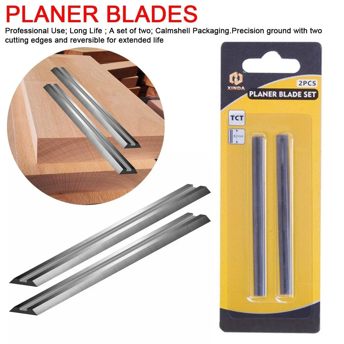 82mm Carbide Planer Blade 82x5.5x1.2mm Reversible Wood Knife for Woodworking Machinery Parts