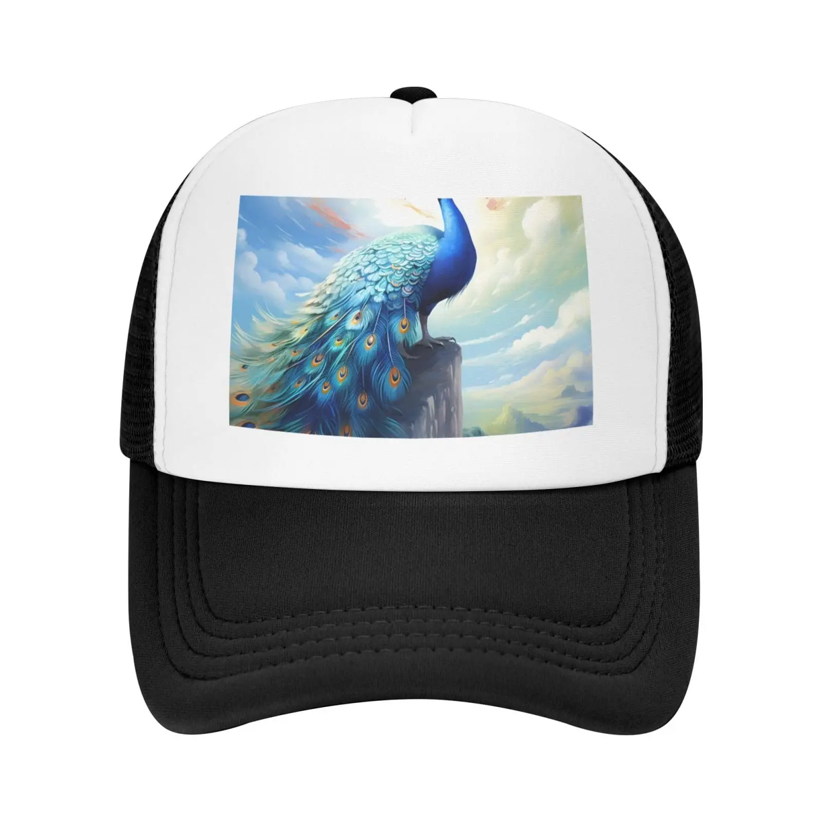 Peacock Baseball Cap Adult Mesh Hat Adjustable For Men Women Sports Breathable Fashion Daily Travel Outdoor Streetwear