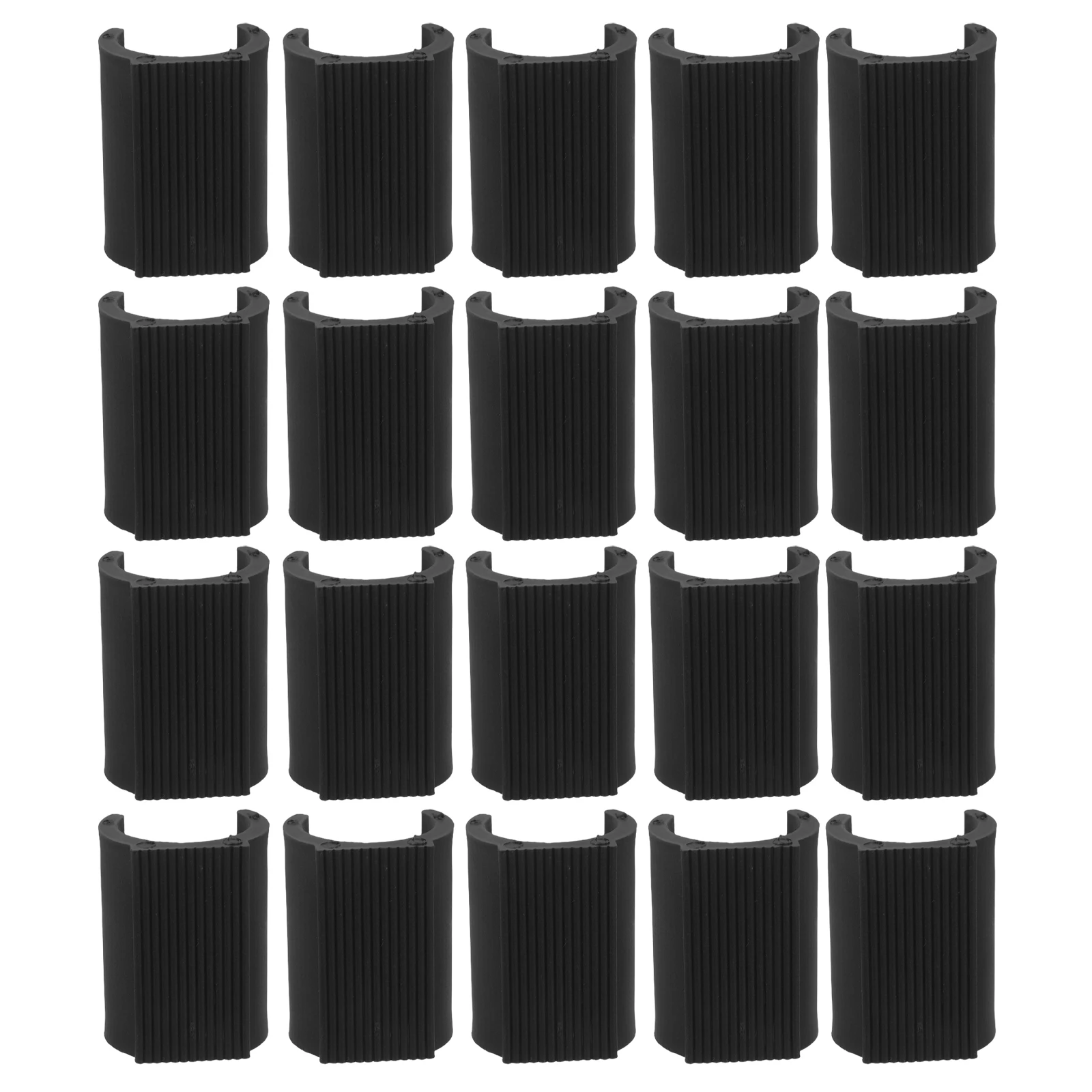 

20pcs Pad for Tube Support Clamps 25mm Chair Pipe Clamp Tubing Leg Protectors Black Plastic Furniture Foot Supports