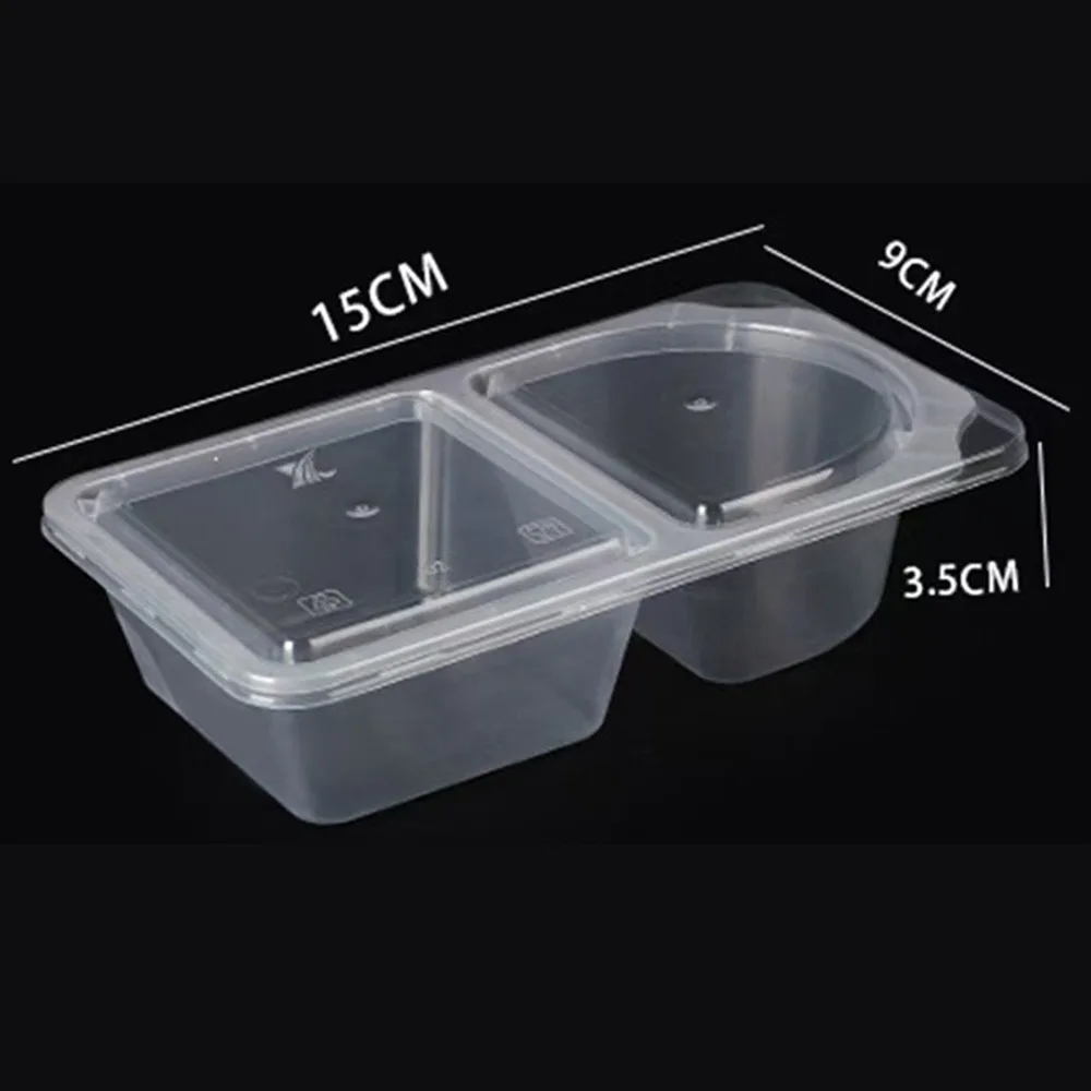 10/20pcs PP Material Snack Containers with Lids Transparent Meal Prep Containers Leak-Proof 2/3 Compartment Food Case