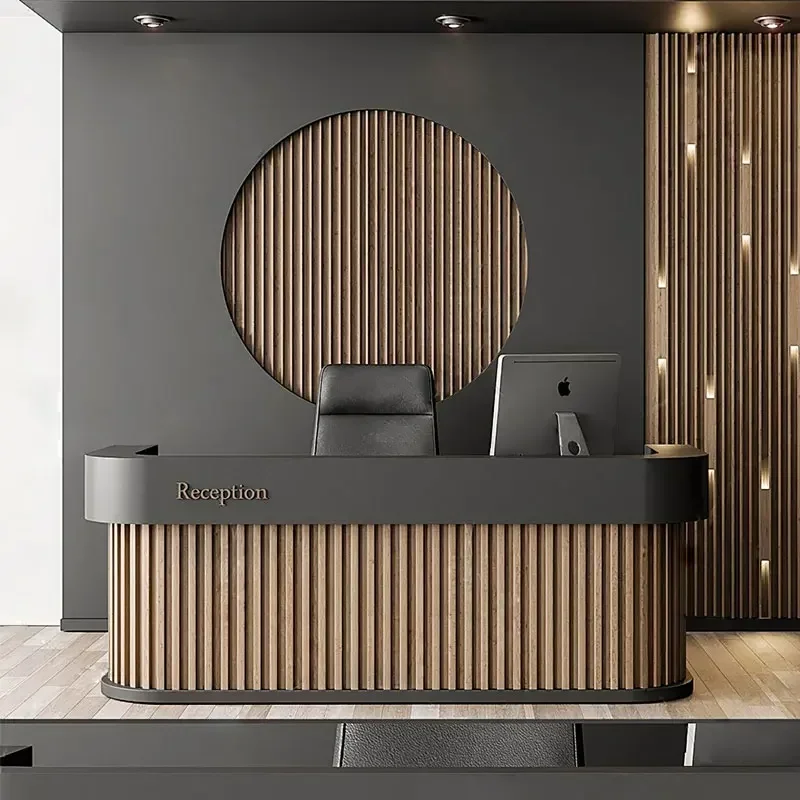 

Shop Modern Front Desk Customizable Store Consul Conference Shop Simple Reception Desk Checkout Schreibtisch Luxury Furniture