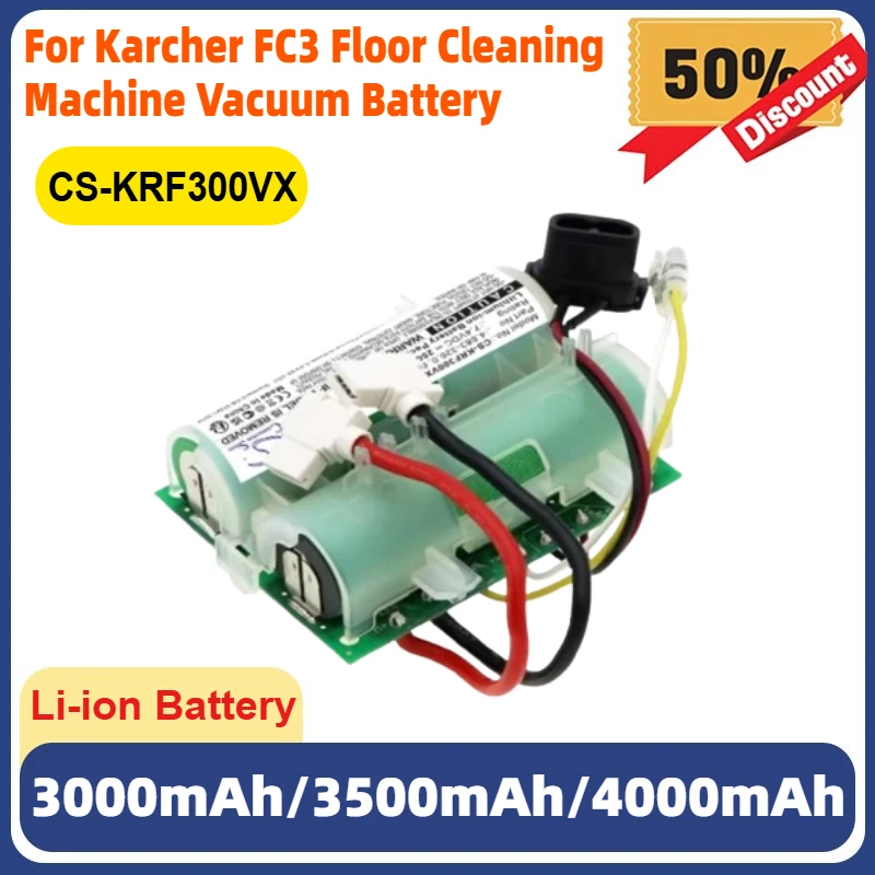 7.4V 3000mAh 3500mAh 4000mAh CS-KRF300VX Battery for Karcher FC3 Floor Cleaning Machine Vacuum Cleaner Rechargeable Battery