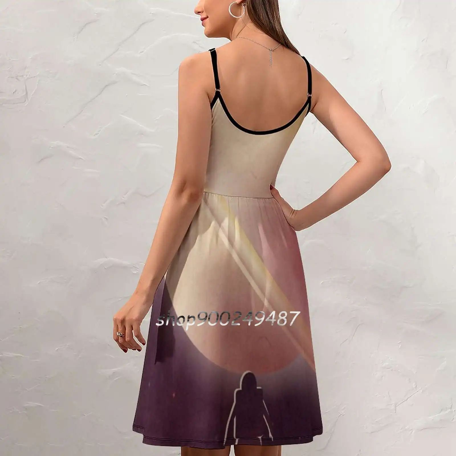 A View From Enceladus Sling Dress Summer Dress Sling Sexy A Line Dress Fashion Female Dress Saturn Enceladus Moon Planet Solar