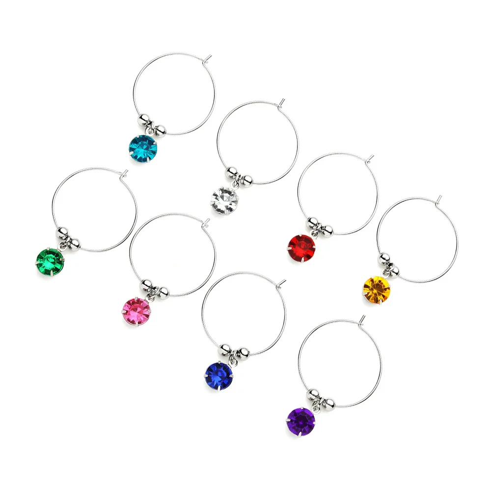 

8 Pcs Martini Glasses Colored Makers Creative Charm Hanging Ring Charms Tags