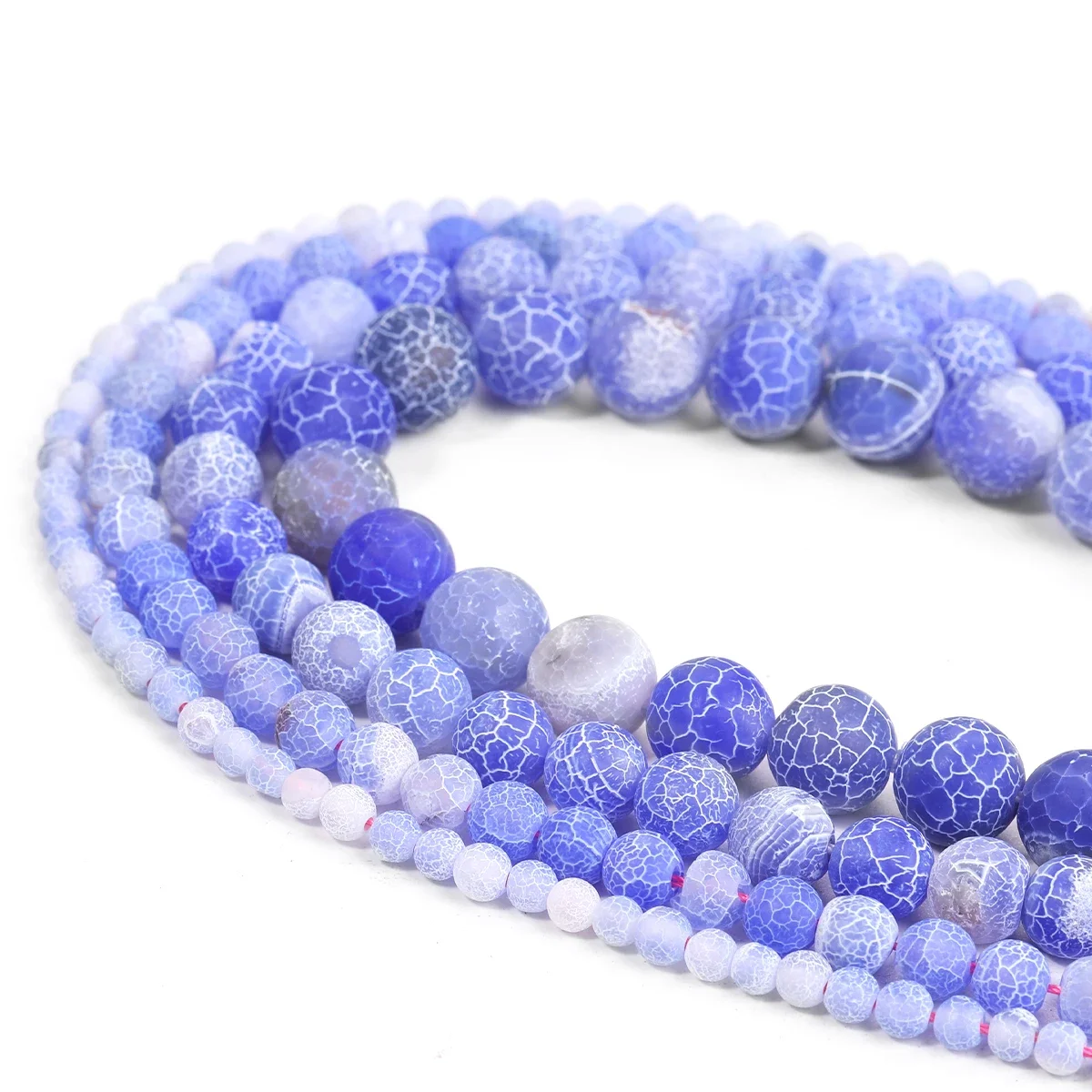 SHIJIWLS Purple Blue Weathered Agate Beads Cracked Veins Agates For Jewelry Making DIY Necklace Bracelet Earring 4/6/8/10mm