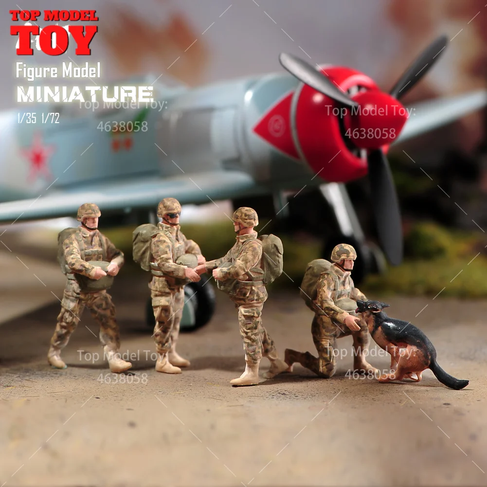 Painted Miniatures 1/35 1/72 American Airborne Division Soldier Scene Props Male Figures Model For Cars Vehicle Toy Gift