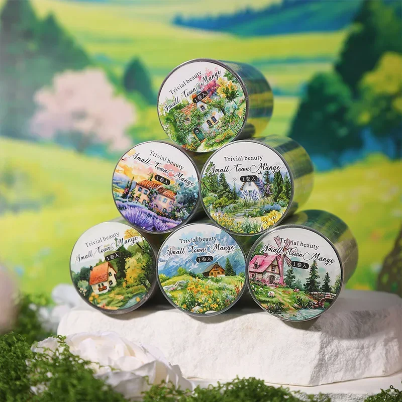 

1roll Landscape PET Tape Town Wild Series 65mm*2M Roll Scrapbooking Journal Decoration Magazine Collages Creative DIY Crafts