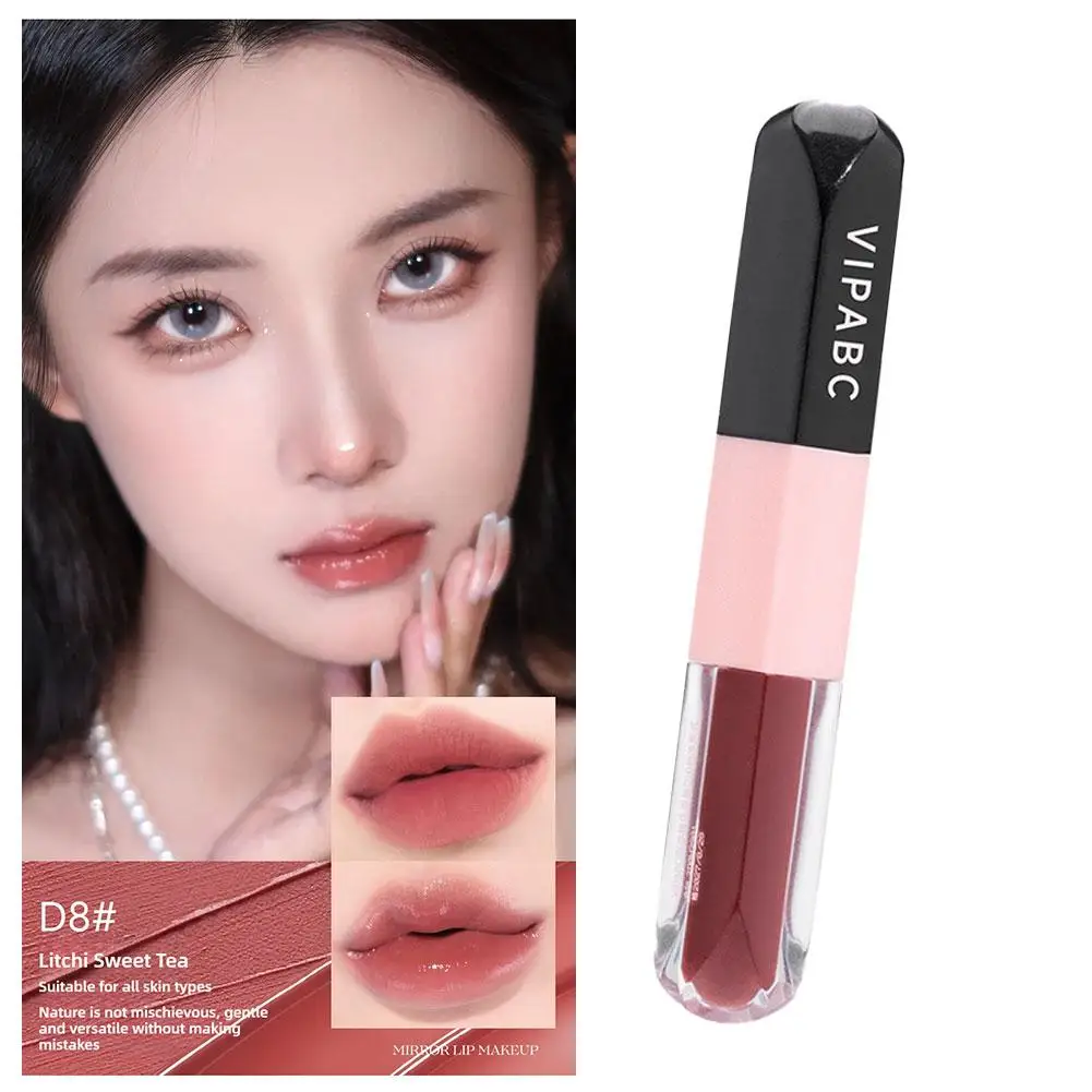 Nawilżające trzymające lusterko Dudu Lip Essence Lip Makeup Glaze Honey Mud Lip Raincoat Lip Mouth Matte Double Red Mist W1o0