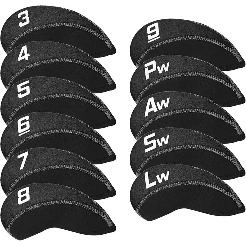 A64T-Golf Club Cover 11-Piece Set- Thickened Rubber Iron Head Protection For Most Models, Collision Resistant Design 1Set Fit