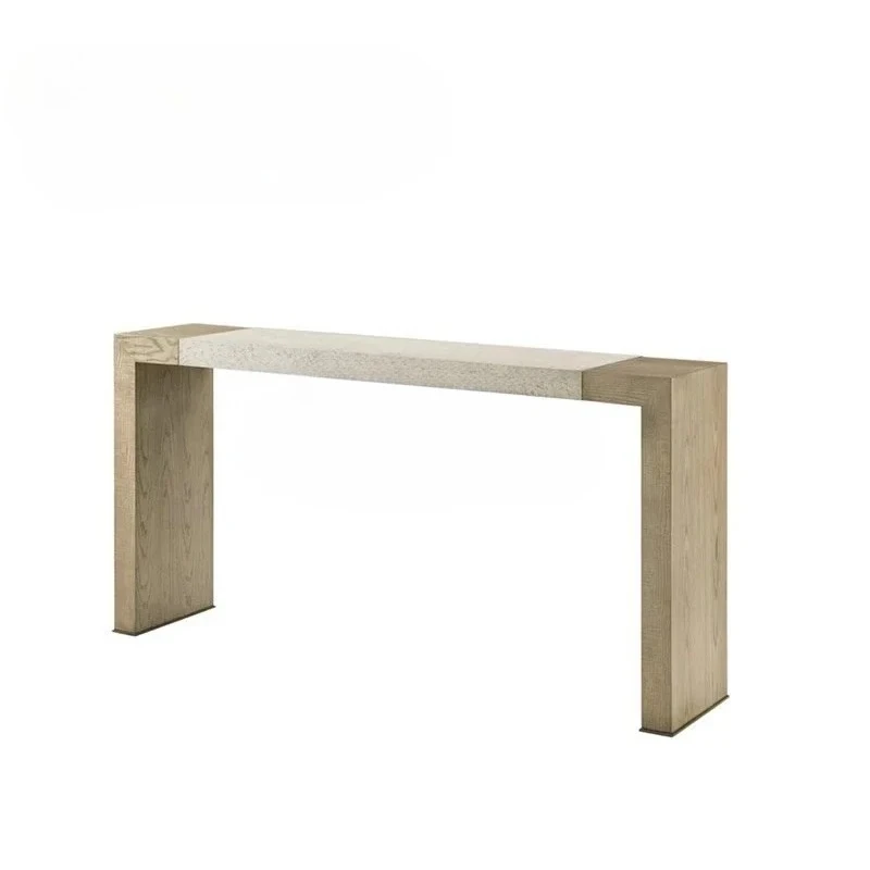 

Italian light luxury solid wood entrance table marble against the wall entrance table foyer end view table
