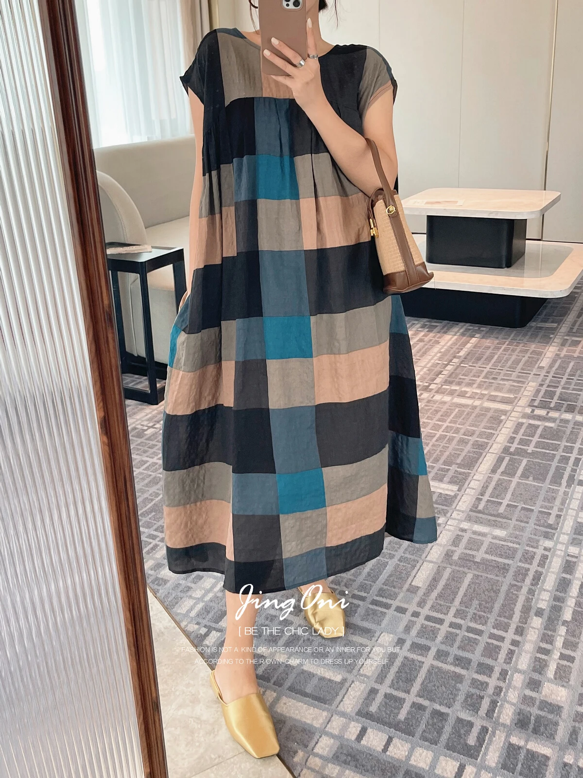 

Plaid Short Sleeve Long Dresses Y2k Woman Clothing 2024 Summer Korean Fashion Style New Elegant Luxury Vintage Party Robe Gothic