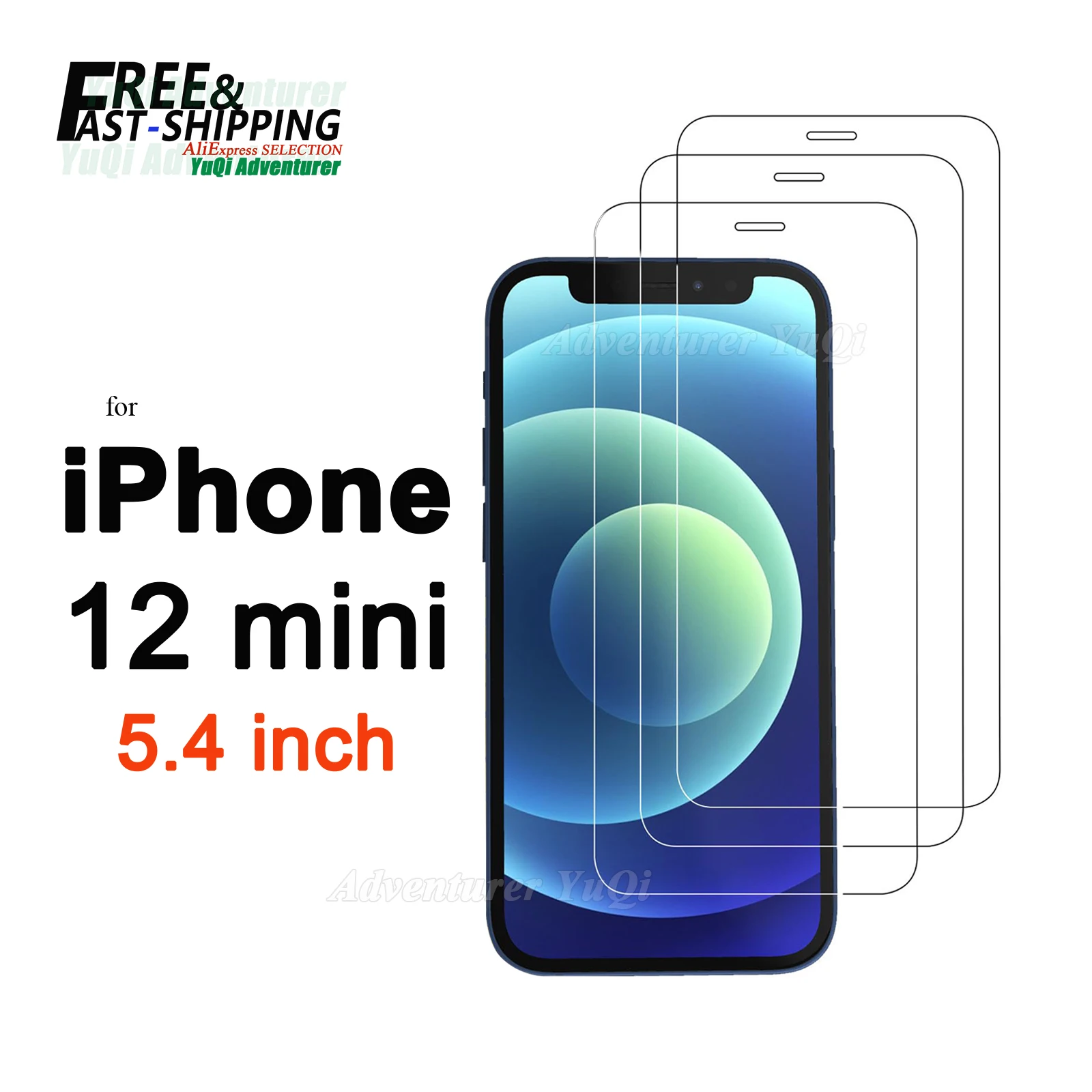 

Screen Protector For iPhone 12 mini 5.4 inch Tempered Glass HD Crystal 9H Anti Scratch Case Friendly