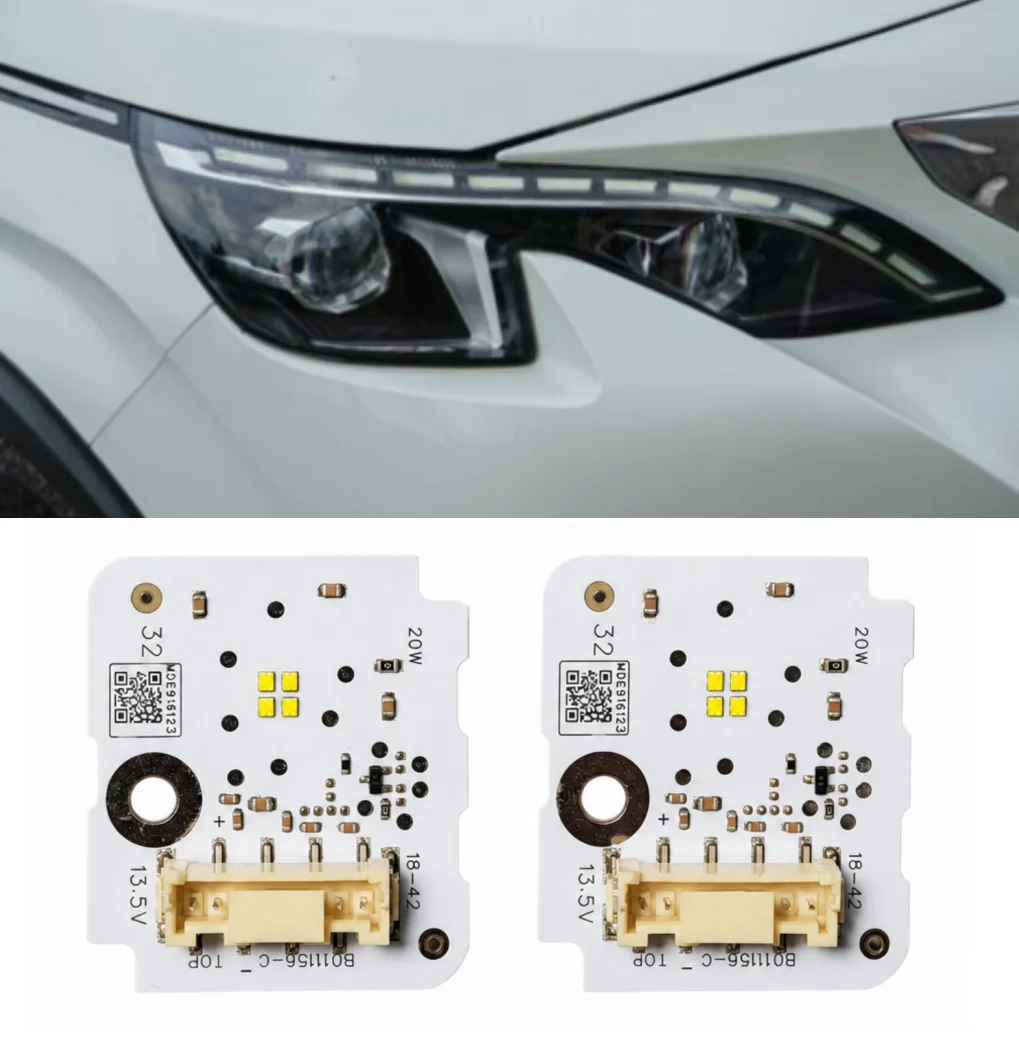 White DRL Chip Board LED Light Source Module Direct Replacement for Peugeot 4008 5008 2017-2019