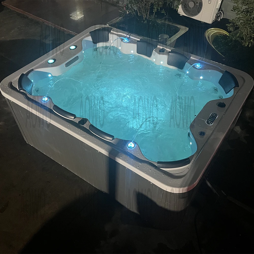 Villa Backyard 8 Person Outdoor Hot Tub Spa And Whirlpool Bathtub Garden Massage Jacuizz Bathtub Home Spa Outdoor Hot Tubs