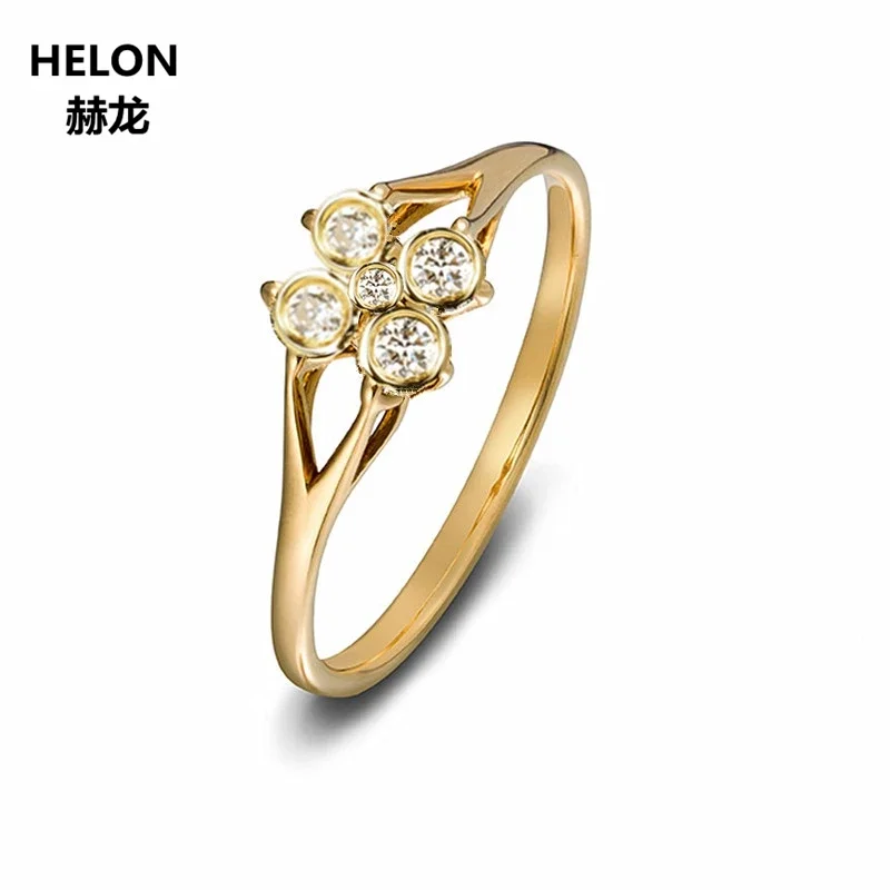 

Solid 14k Yellow Gold Natural Diamonds Ring 0.3ct SI/H Engagement Wedding Anniversary Ring for Women OL Style Fine Jewelry