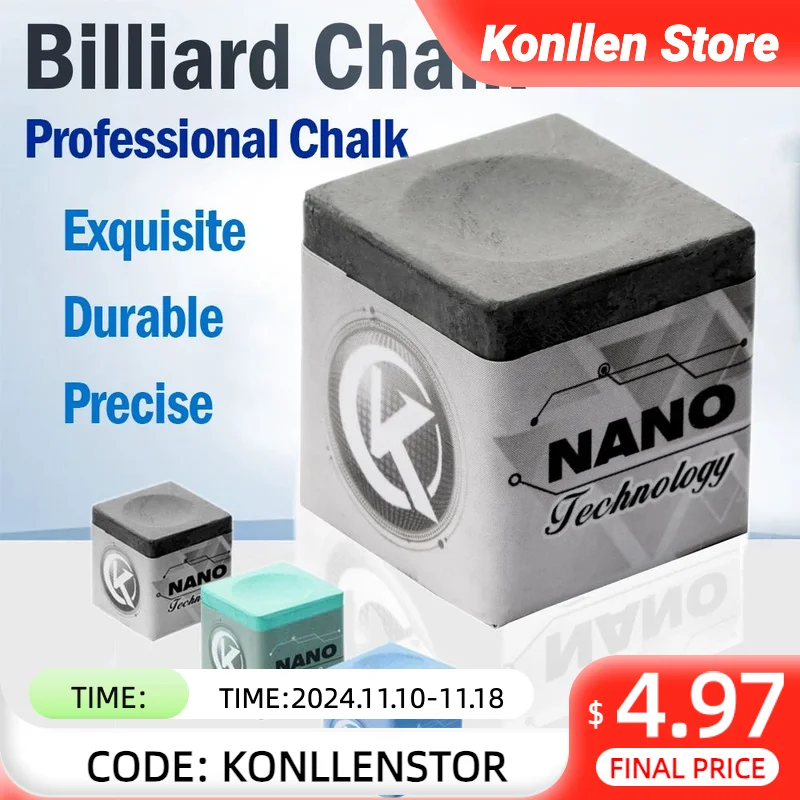 KONLLEN Billiards Chalks Grip Power Adhesion Solidity Pool Cue Chalk Snooker Carom  Nano professional Material Accessories