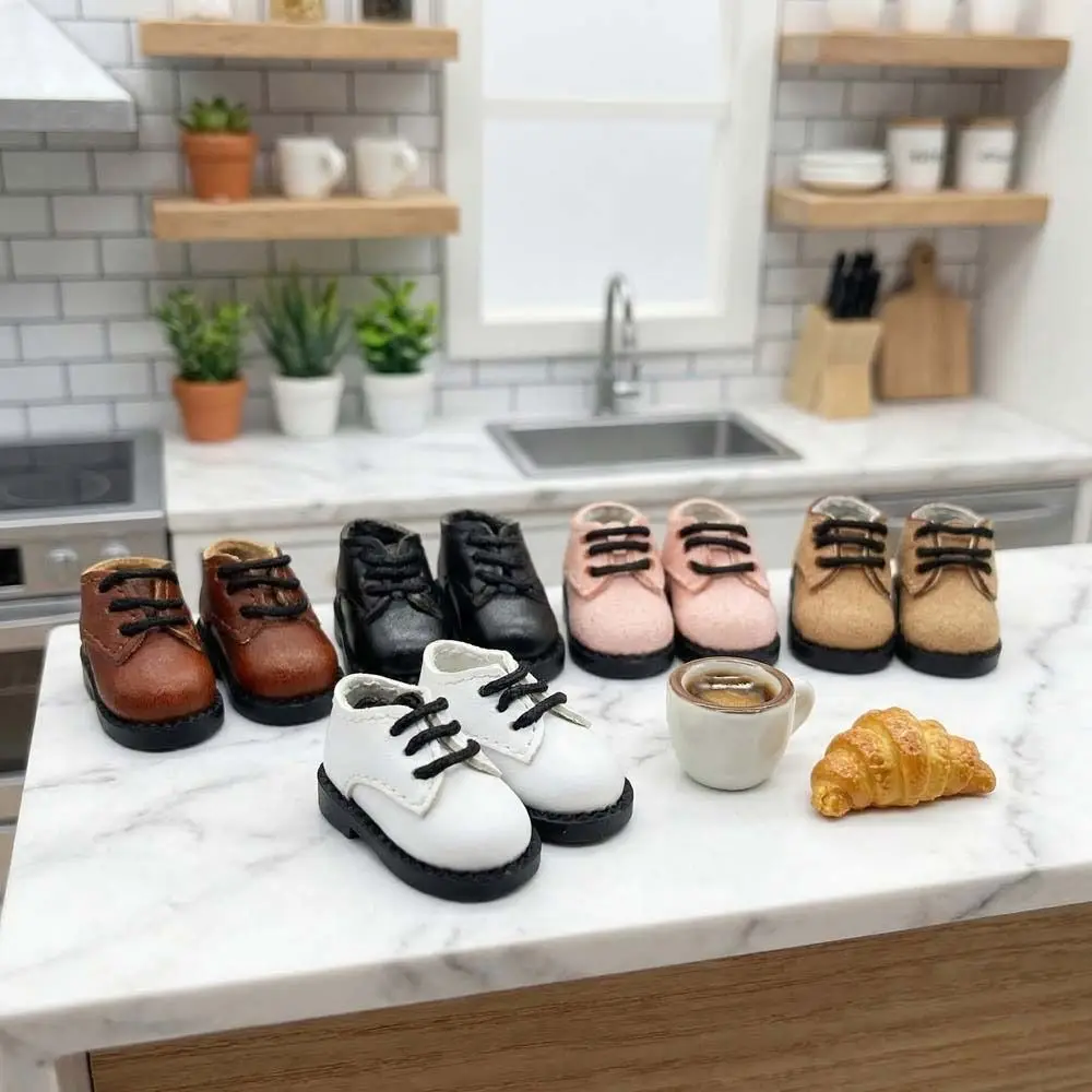 

1Pair Play House Dress Up PU Leather 1/12 Shoes Round Toe Shoes PU Leather Shoes Cute 1 Pair PU Shoes Body