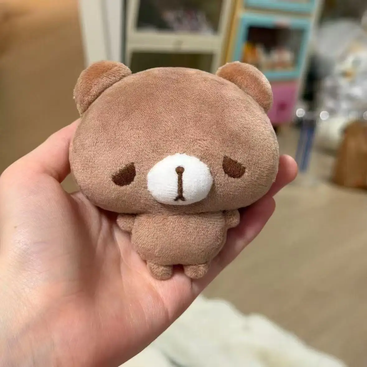 Cute brown bear and little black bear plush toy pendants, with cartoon-style cute book packaging decoration as small ornaments f