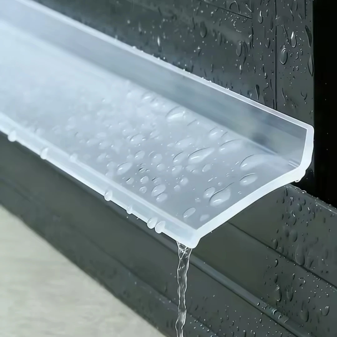 1pc Window Transparent Water Blocking Bars Sliding Window Waterproof Bar Rainproof Water Backflow Sealing Strip Diversion Plate