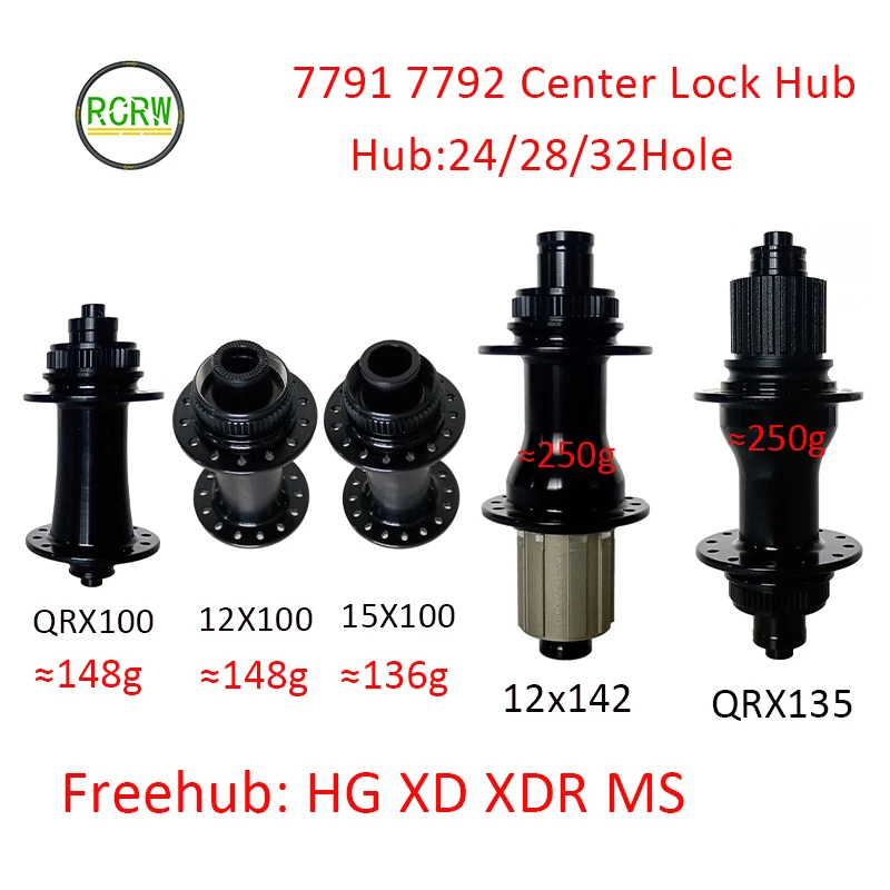 

RCRW Center Lock Disc 24/28/32Hole 7791 7792 Hub QR/12/15X100mm QRX135mm 12X142mm 4 Pawl Shiman HG XD XDR Microspline Freehub