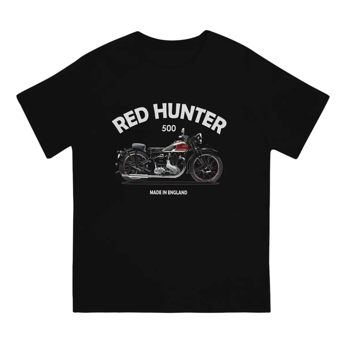 The 1935 Red Hunter T-Shirts for Men A-Ariel Vintage Cotton Tee Shirt Crewneck Short Sleeve T Shirt Printed Clothing