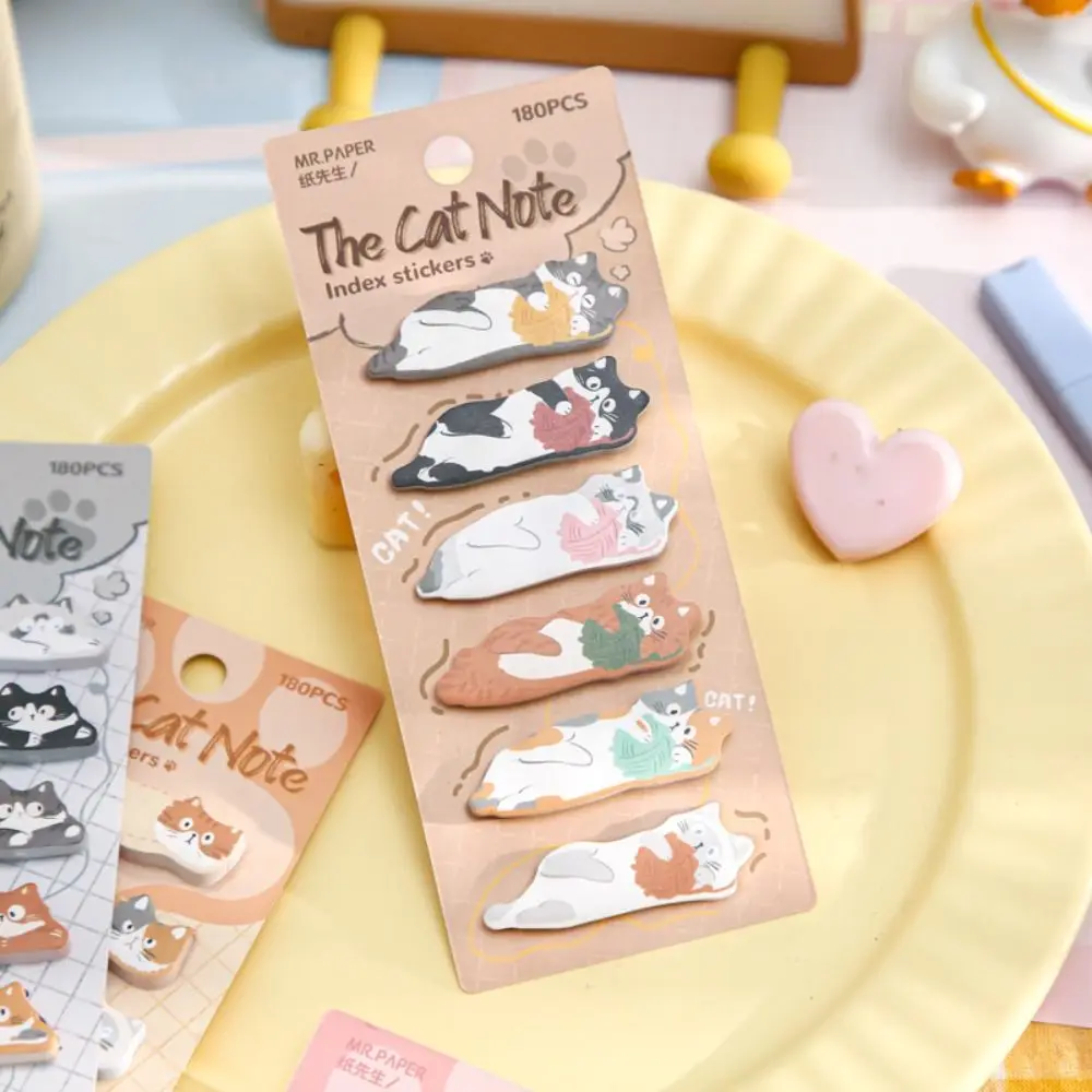 Notebooks Memo Pad Cat Index Sticker Meow Cartoon Kitty Index Dividers Creative Label Cat Paw Sticky Note Stationery