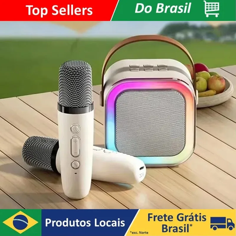 Brasil Microfone de áudio Bluetooth K12 máquina de karaoke portátil 5,3 PA speaker system wireless audio with microphone