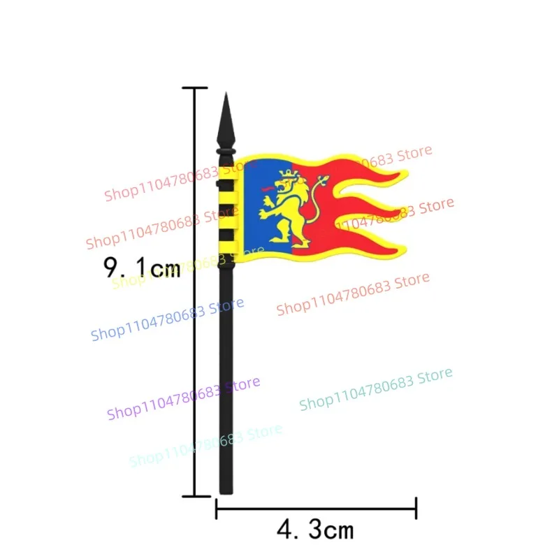 MOC Bouwstenen Mini Model Figuren Middeleeuwse Vlag Accessoires Tide Play Ornamenten Speelgoed Vakantiecadeaus