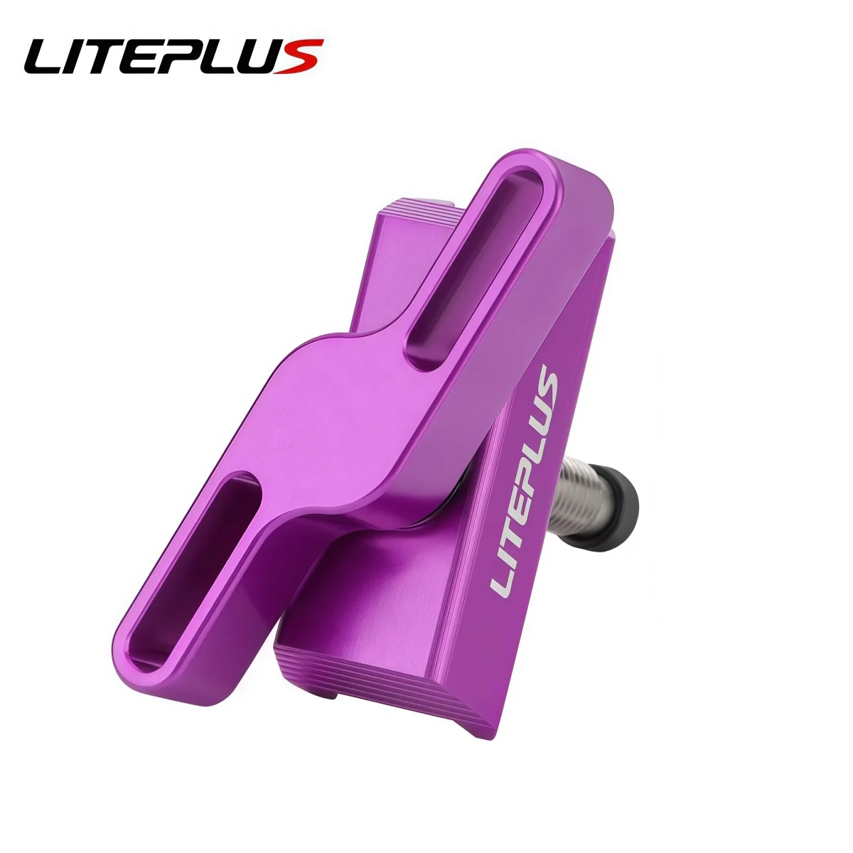 LITEPLUS Aluminum Alloy Hinge Clamps (C-Clip) For Brompton Folding Bike - CNC Machined Full-Wrap Design (Blue Silver Iridescent) - view 2