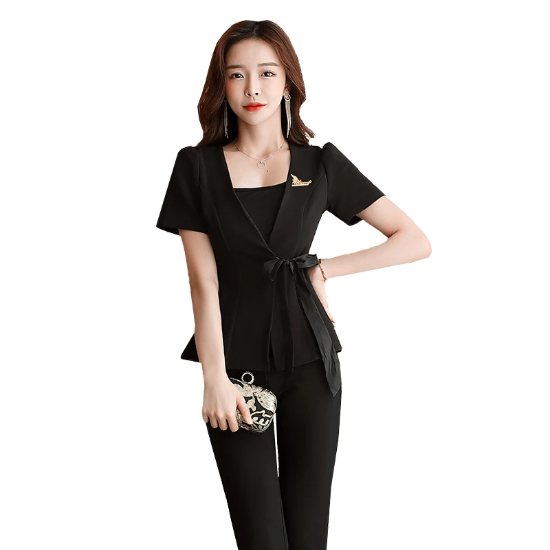 New Beauty Salon Esthetic Uniform Sauna Spa Massage Technician Overalls Hotel Club Front Desk Work Clothes for Women Pants Suit