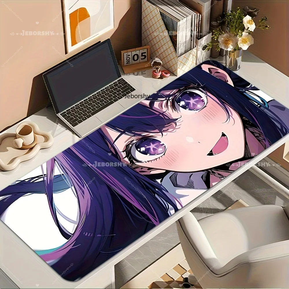 

Purple Hair Starry Eyes Anime Girl Large Mouse Pad, Aesthetic Desk Mat, Non-Slip Keyboard Pad for Gamers