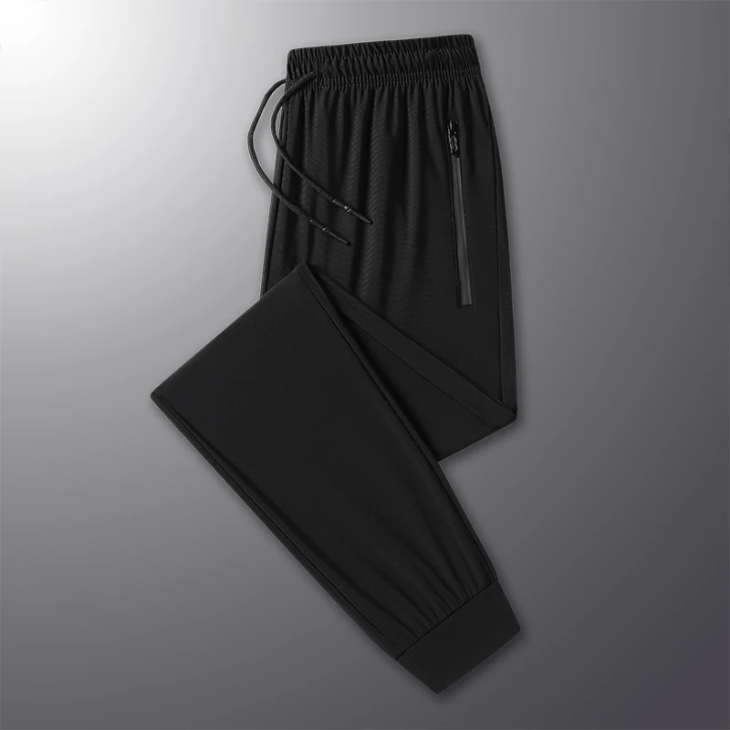 Summer New Ice Silk Pants Men's Fashion Versatile Casual Pants High Quality Sports Outdoor Large Pants