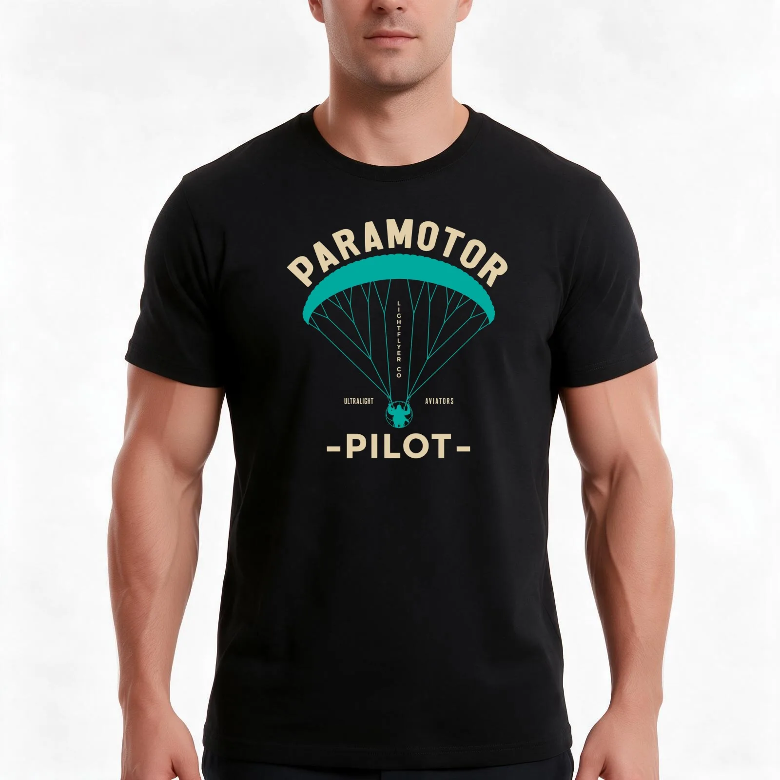 Paramotor Pilot - Ultralight Aviators T-Shirt, Summer Casual Cotton Tee, Oversized Streetwear Tops, Vintage Graphic Print