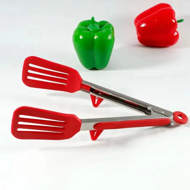 9 Inche Red with Bracket Silicone Food Clip In Kitchen High Temperature Resistant Anti Scalding Barbecue Clip image 5