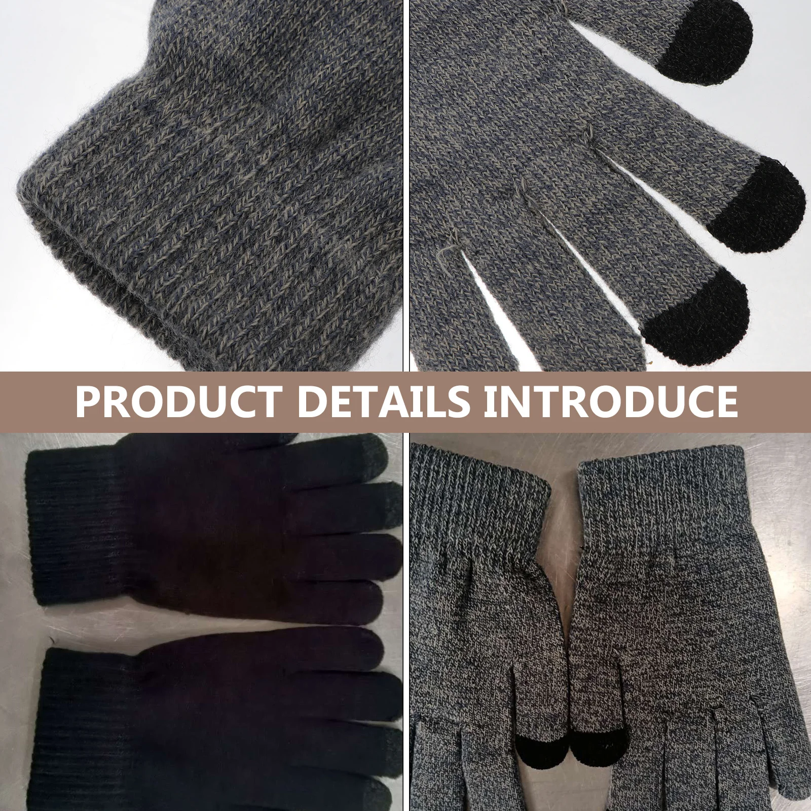 

2pcs Warm Fleece Lined Winter Gloves Lightweight Touch Screen Cycling Sports Hand Protectors Windproof Nonslip Elastic Riding