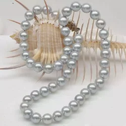 Rare! AAA+9-10mm Gray Akoya South Sea Pearl Necklace