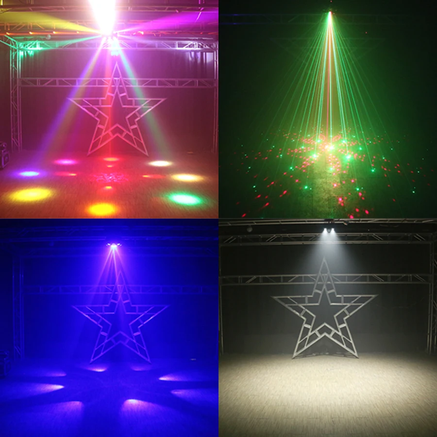 5 in 1 LED Projector Stage Effect Laser Beam Strobe Flash DMX512 Bee Eye DJ Disco Bar Party Music Light