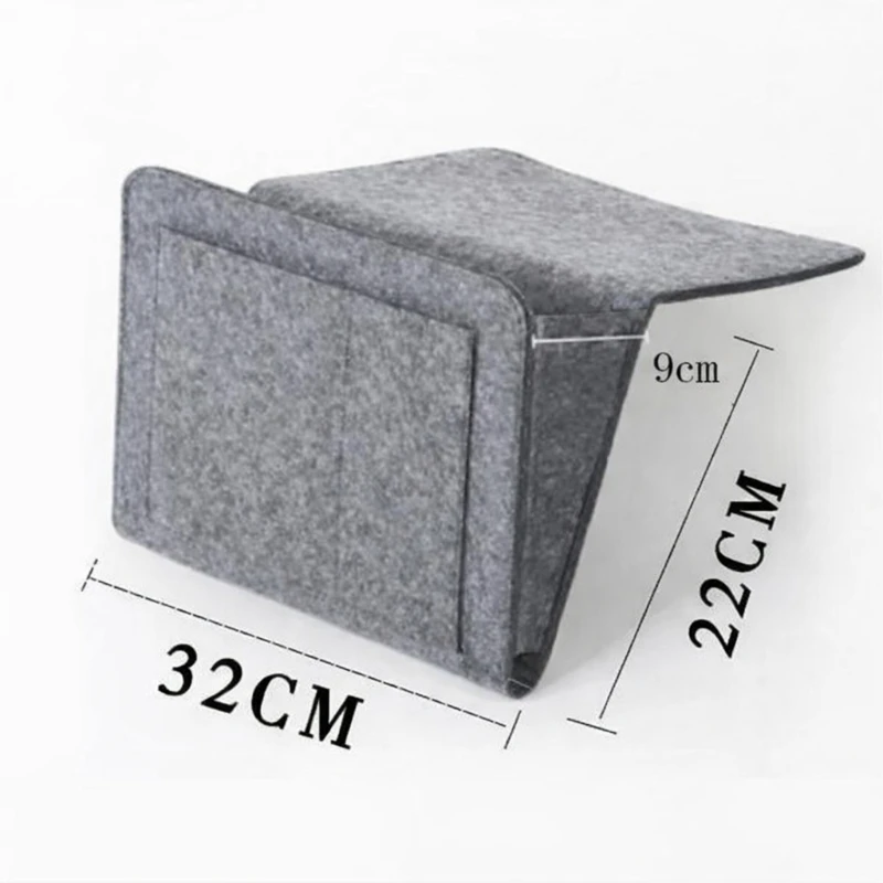 Felt Bedside Storage Bag Baby Bed Hanging Organizer Sofa TV Holder Pockets Foldable Storage for Books, Remote Control, Phones view 6