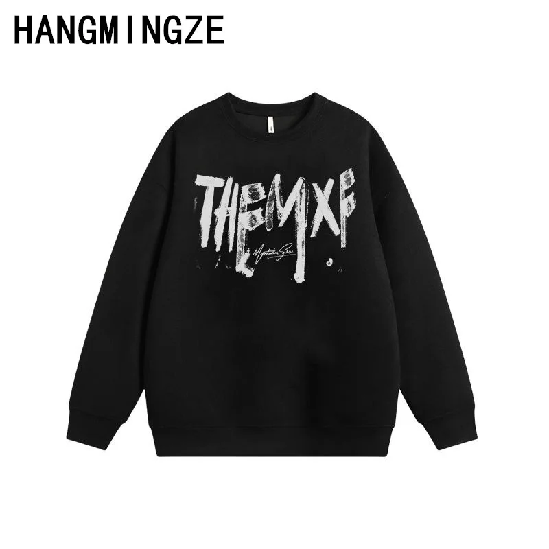 Korean New Style Printed Autumn And Winter Sweatshirt For Men 2024 Spring And Autumn Korean Style New Round Neck Loose Top Trend