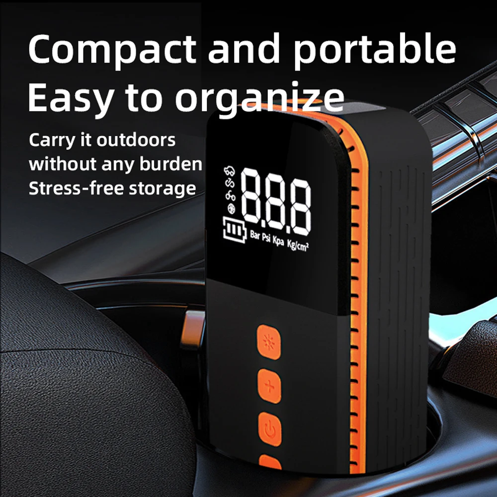 Portable Car 150PSI Wireless Air Compressor Handheld Electric Tire Inflator with LED Light Support Power Bank/Auto-Off Function