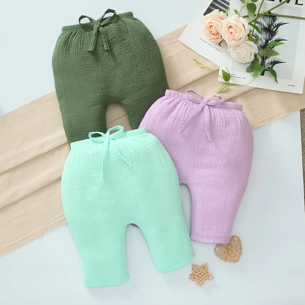 

3-Pack Spring Solid Color Baby Trousers for Boys and Girls, Cotton Infant Pants, Soft and Comfortable, Pull-on Toddlers Bottoms