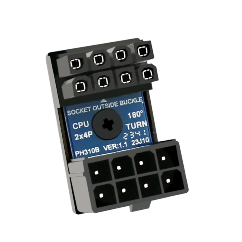 8Pin Graphics Video Card Connector Mainboard CPU 8Pin Power Steering Connector 180 Degree Adapter 8 Pin Power Adapter F19E