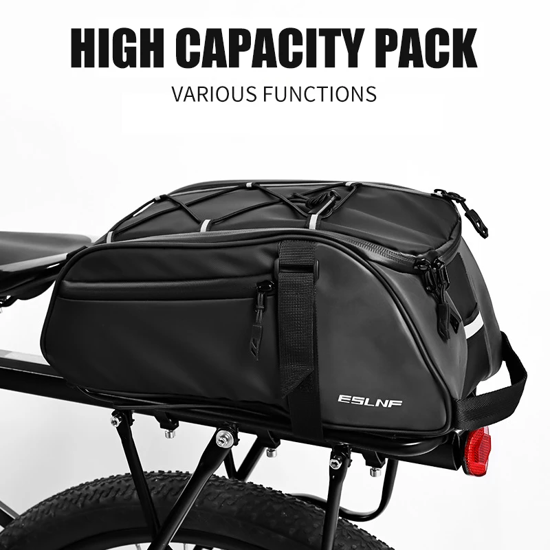 ESLNF Mountain Bike Bag Double Side Bag Outdoor Large Capacity Waterproof Tail Bag Reflective Cycling Bag Bicycle Rack Bag