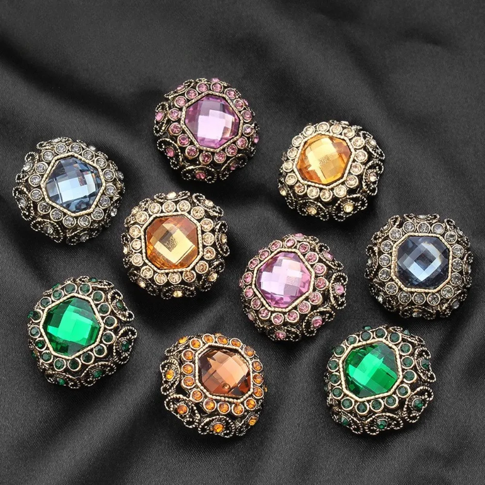 

Elegant Metal Buttons with Rhinestones for Wool Coat Jacket Shank Buttons Decorative Accessories Premium Accesorios De Costura