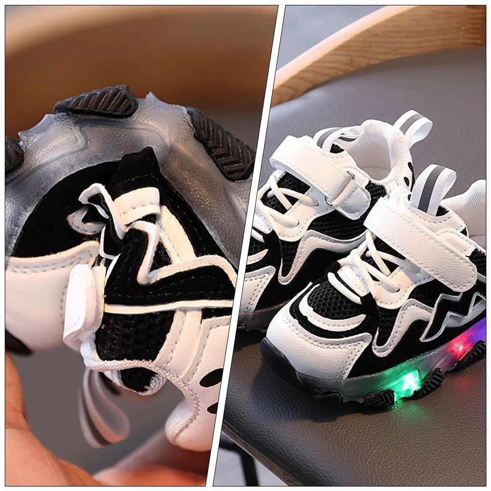 زوج واحد من أحذية رياضية متوهجة، أحذية رياضية أنيقة غير قابلة للانزلاق وقابلة للتنفس في الهواء الطلق، أحذية رياضية للياقة البدنية