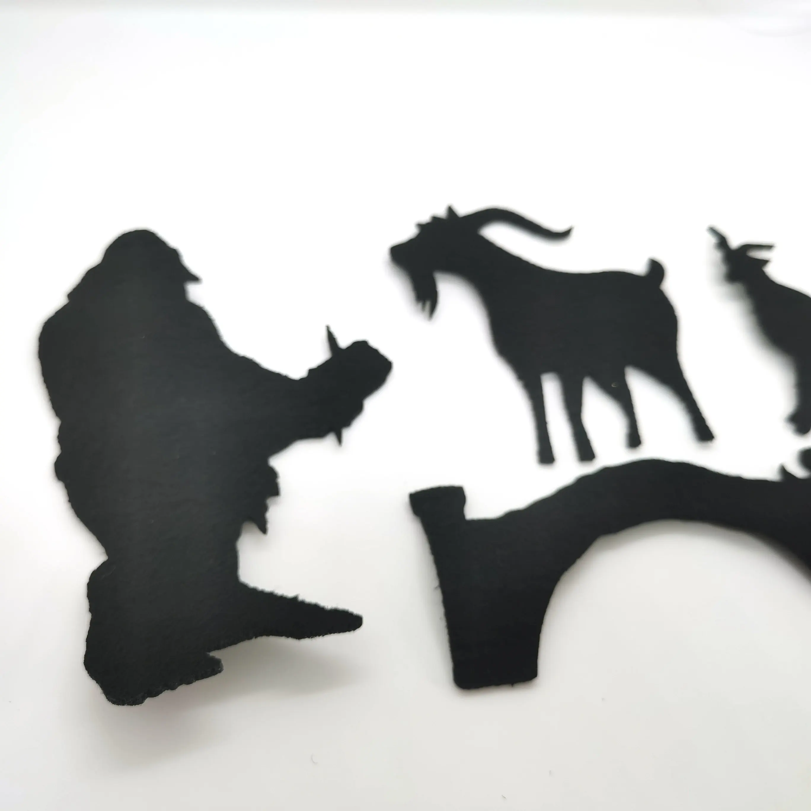 Shadow Puppets Three Billy Goats Gruff Bamboo Stick For Children Game Stories Hand Shadow Show Decorations For Kid Supplies